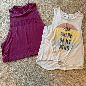 Spiritual Gangster xs/s crop tank and front tie tank